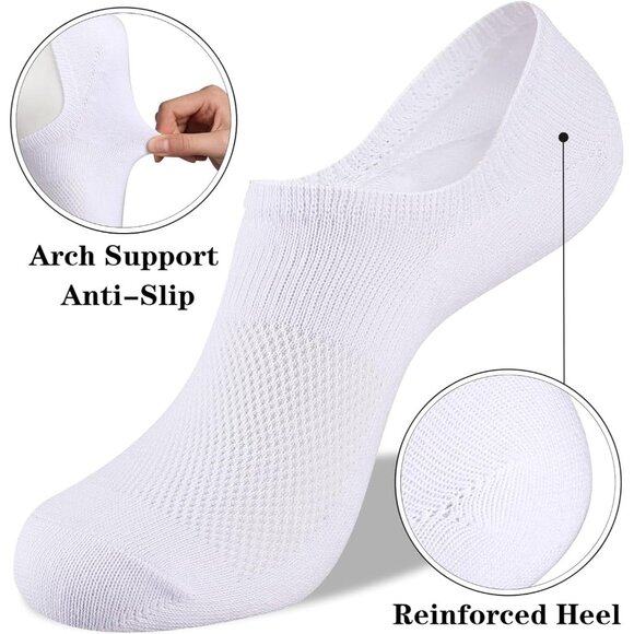 No Show Socks Womens Cotton Low Cut Non Slip Casual Socks Invisible Flat Boat Li - Picture 5 of 7